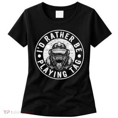 ID Rather Be Playing Tag Gorilla Monke Tag Gorilla Vr Gamer Women's T-Shirt