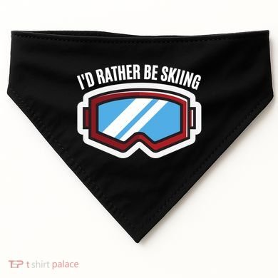 Id Rather Be Skiing Ski Goggles Gift USA-Made Doggie Bandana