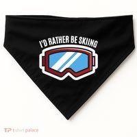 Id Rather Be Skiing Ski Goggles Gift USA-Made Doggie Bandana thumb 0