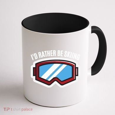 Id Rather Be Skiing Ski Goggles Gift Coffee Mug back