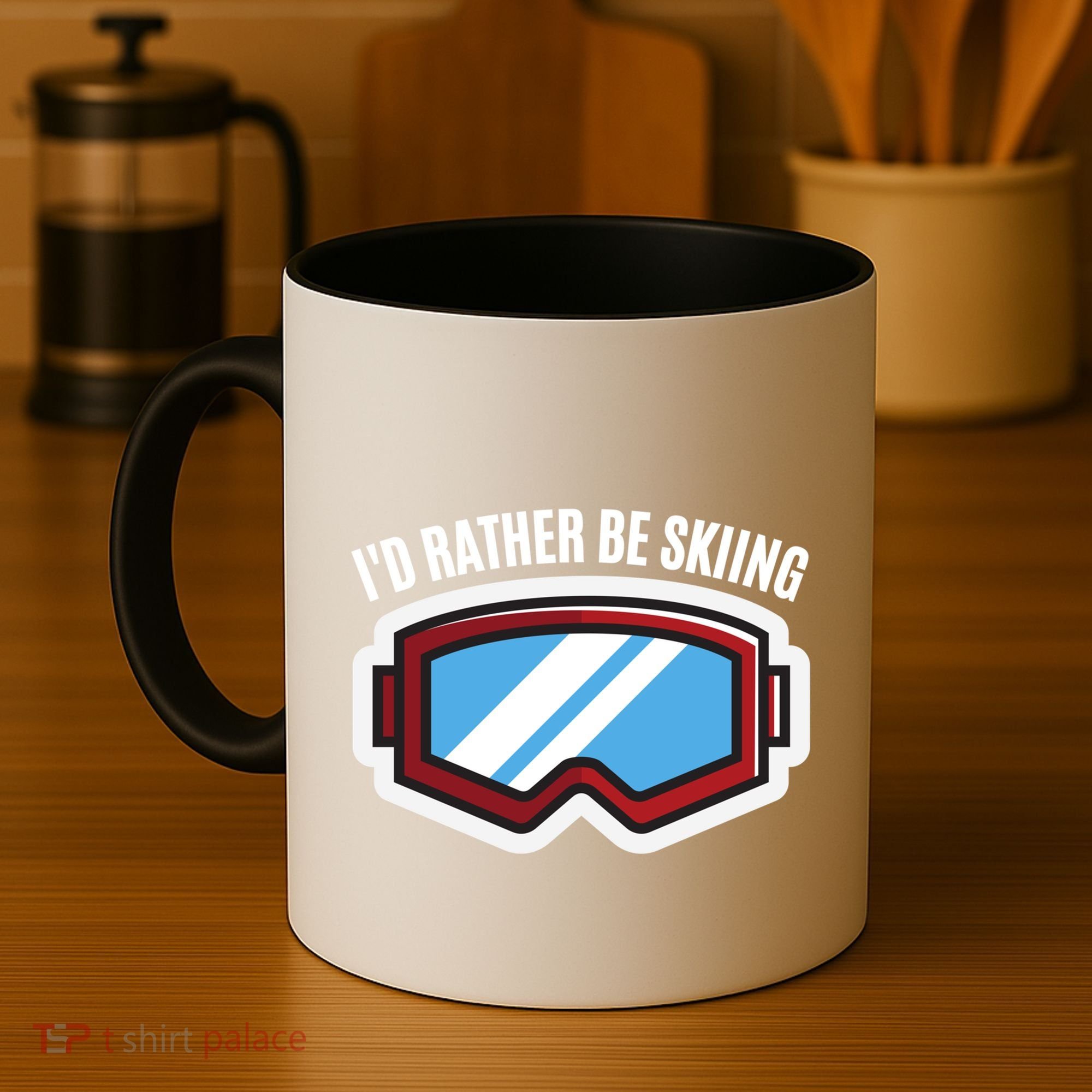 Id Rather Be Skiing Ski Goggles Gift Coffee Mug