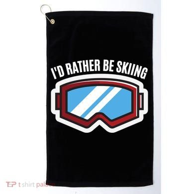 Id Rather Be Skiing Ski Goggles Gift Golf Towel