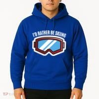 Id Rather Be Skiing Ski Goggles Gift Hoodie thumb 2