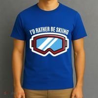 Id Rather Be Skiing Ski Goggles Gift T-Shirt thumb 3