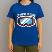 Id Rather Be Skiing Ski Goggles Gift T-Shirt thumb 4