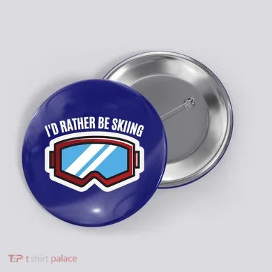Id Rather Be Skiing Ski Goggles Gift Button