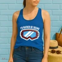Id Rather Be Skiing Ski Goggles Gift Women's Tank Top thumb 2