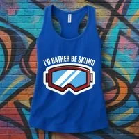 Id Rather Be Skiing Ski Goggles Gift Women's Tank Top thumb 3