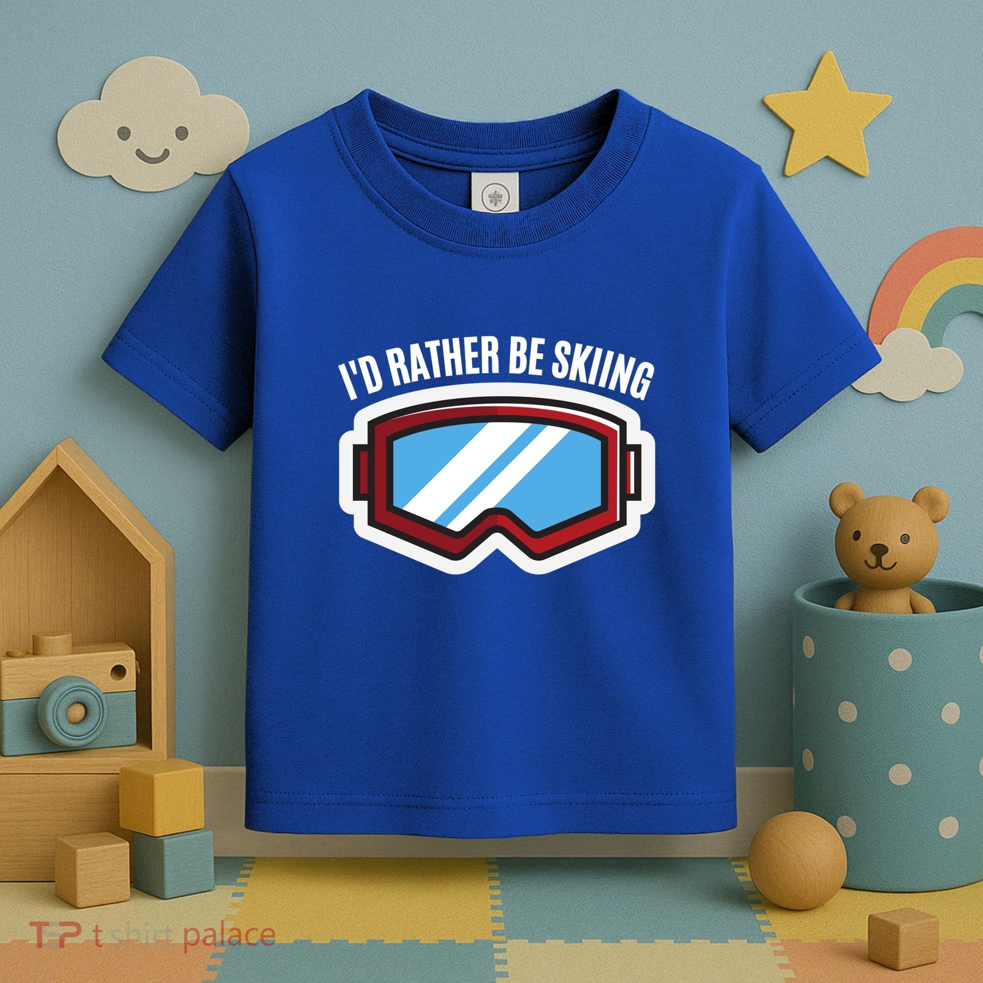 Id Rather Be Skiing Ski Goggles Gift Toddler T-Shirt