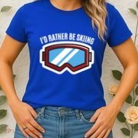 Id Rather Be Skiing Ski Goggles Gift Women's T-Shirt thumb 2