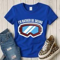 Id Rather Be Skiing Ski Goggles Gift Women's T-Shirt thumb 3