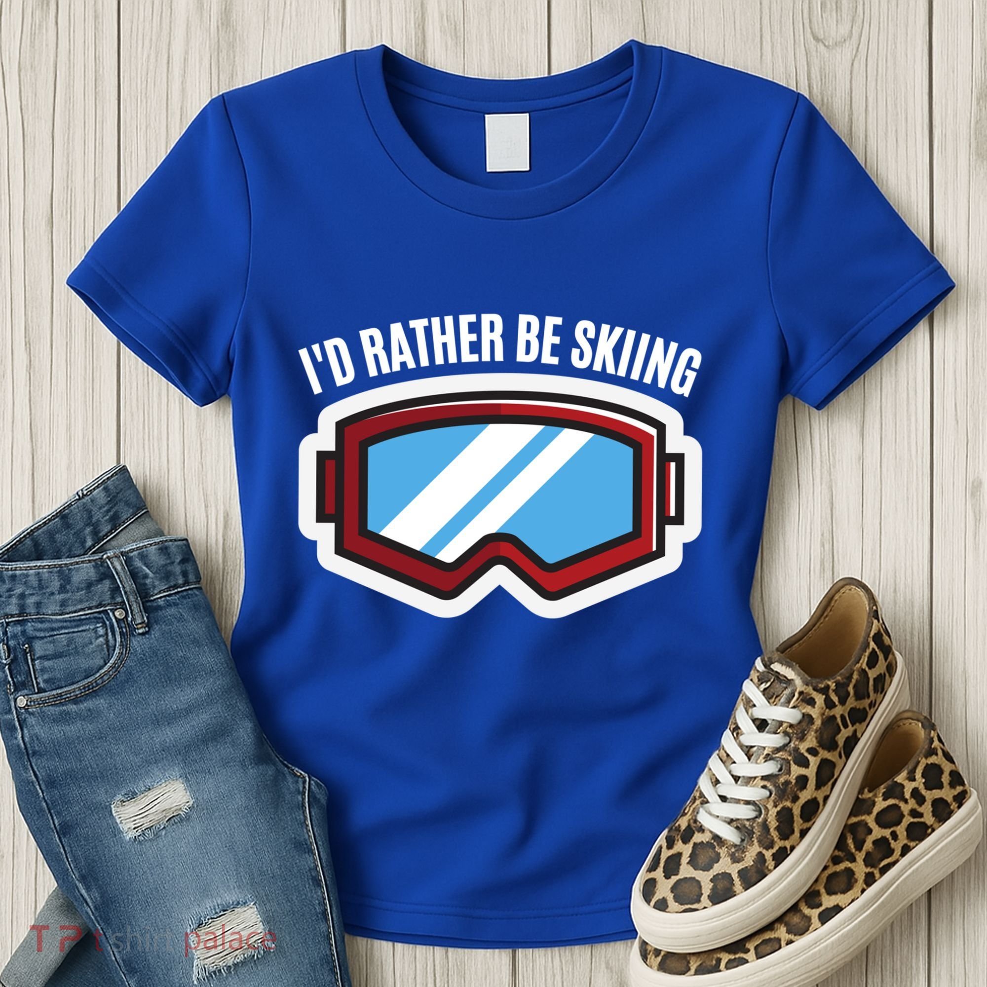 Id Rather Be Skiing Ski Goggles Gift Women's T-Shirt