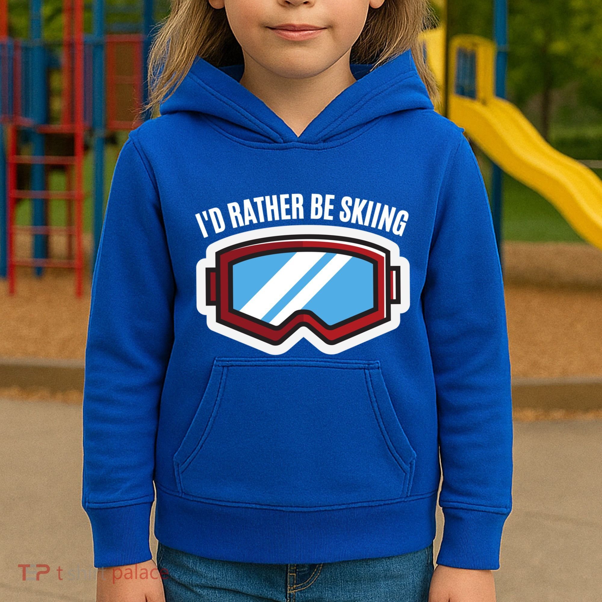 Id Rather Be Skiing Ski Goggles Gift Kids Hoodie