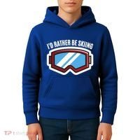 Id Rather Be Skiing Ski Goggles Gift Kids Hoodie thumb 4