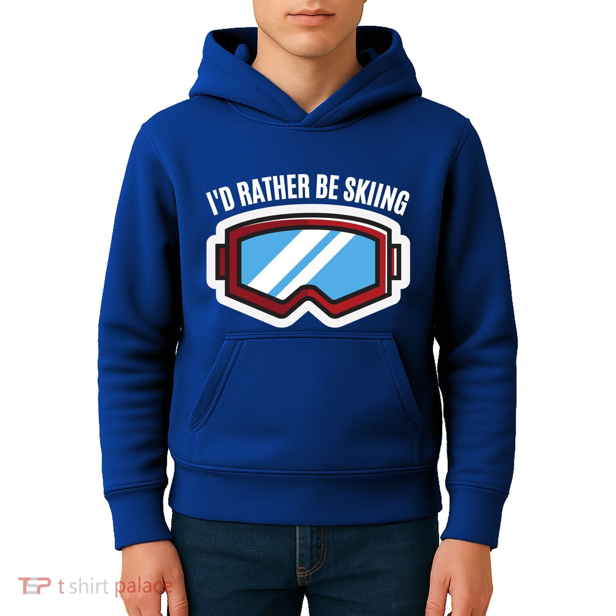 Id Rather Be Skiing Ski Goggles Gift Kids Hoodie