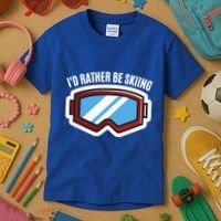 Id Rather Be Skiing Ski Goggles Gift Kids T-Shirt thumb 3