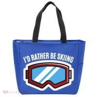 Id Rather Be Skiing Ski Goggles Gift Tote Bag thumb 0