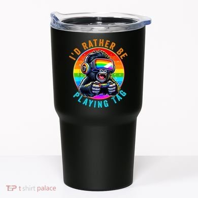 ID Rather Be Playing Tag Gorilla Monke Tag Gorilla Vr Gamer Tumbler