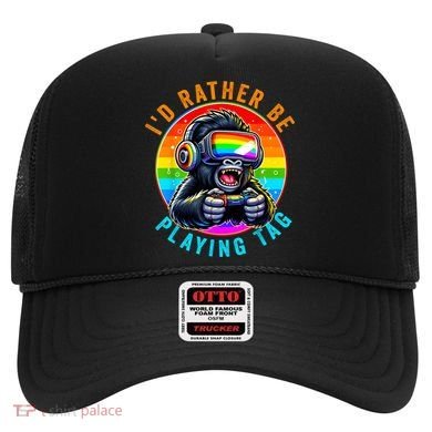 ID Rather Be Playing Tag Gorilla Monke Tag Gorilla Vr Gamer Hat