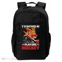 I'd Rather Be Playing Hockey With A Dragon For Hockey Great Gift Backpack thumb 0