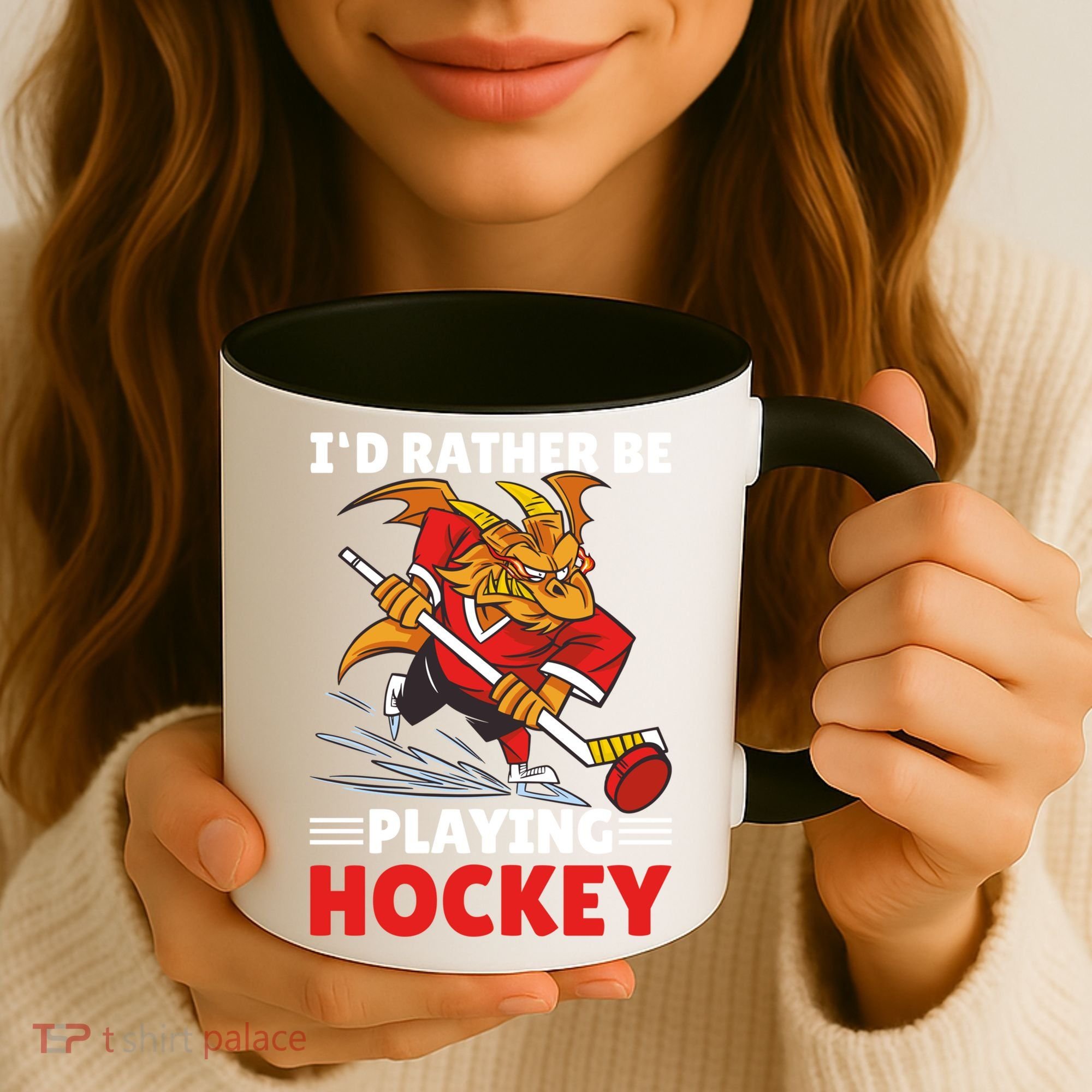 I'd Rather Be Playing Hockey With A Dragon For Hockey Great Gift Coffee Mug