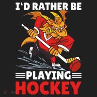 I'd Rather Be Playing Hockey With A Dragon For Hockey Great Gift Beanie thumb 2