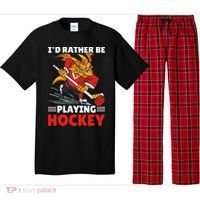 I'd Rather Be Playing Hockey With A Dragon For Hockey Great Gift Pajama Set thumb 0