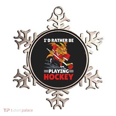 I'd Rather Be Playing Hockey With A Dragon For Hockey Great Gift Ornament