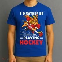 I'd Rather Be Playing Hockey With A Dragon For Hockey Great Gift T-Shirt thumb 3