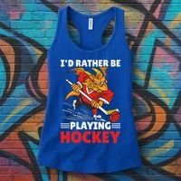 I'd Rather Be Playing Hockey With A Dragon For Hockey Great Gift Women's Tank Top thumb 3