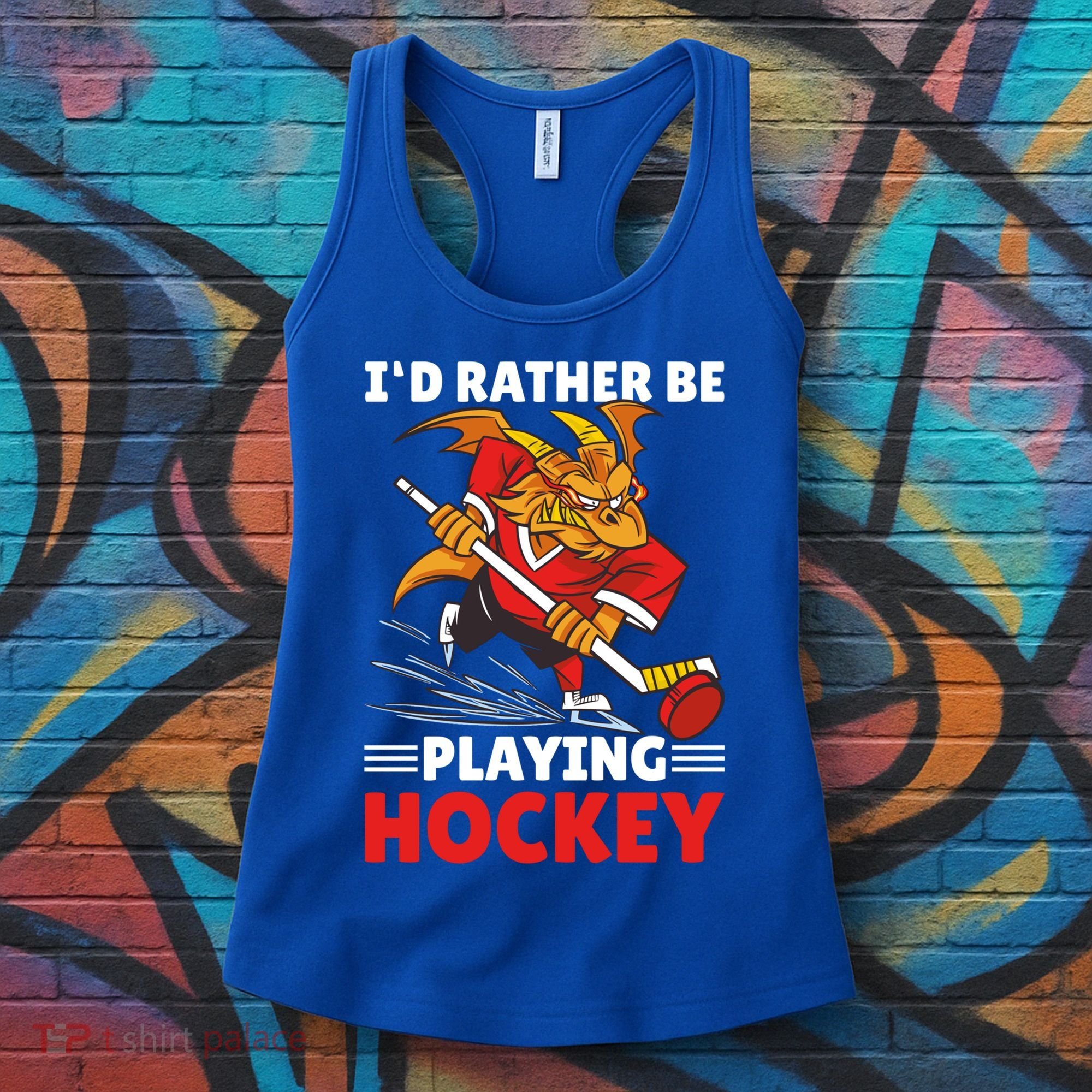 I'd Rather Be Playing Hockey With A Dragon For Hockey Great Gift Women's Tank Top