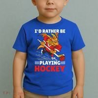 I'd Rather Be Playing Hockey With A Dragon For Hockey Great Gift Toddler T-Shirt thumb 2