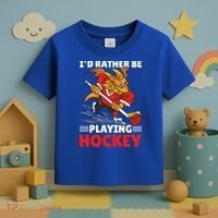 I'd Rather Be Playing Hockey With A Dragon For Hockey Great Gift Toddler T-Shirt thumb 3