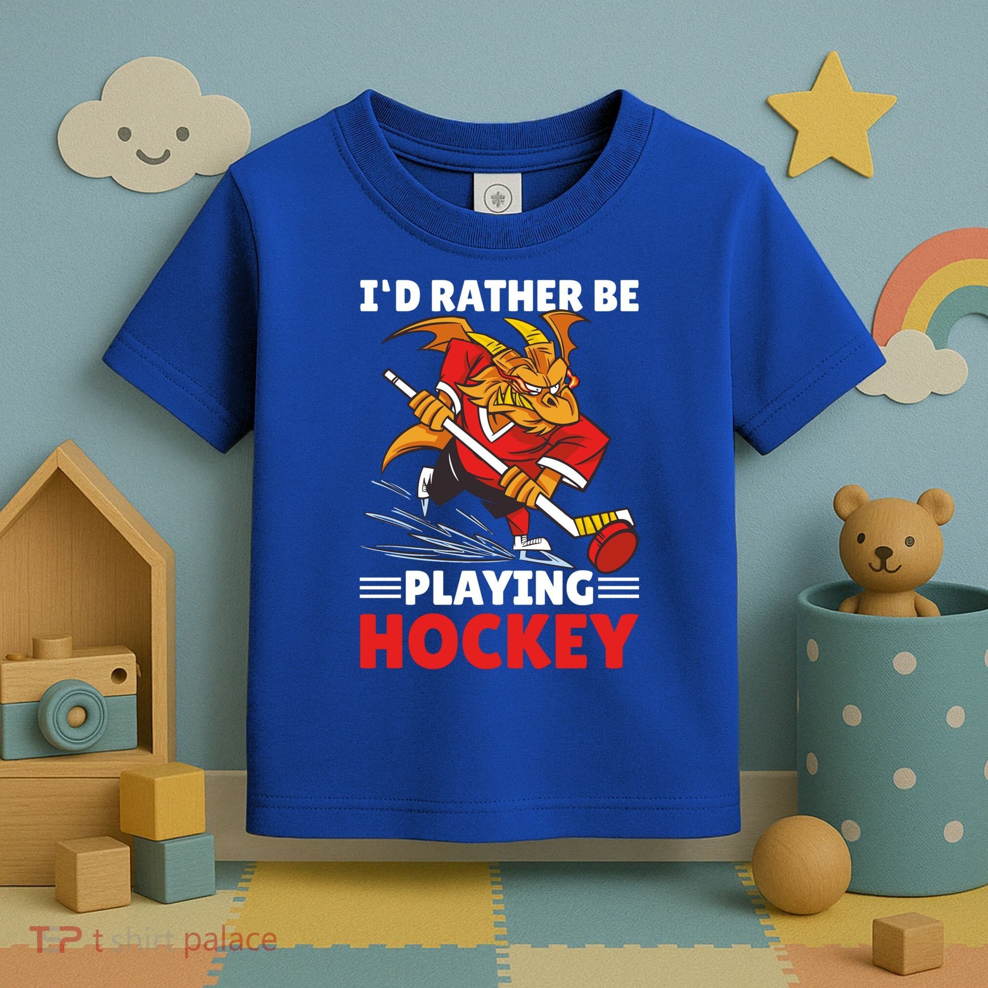 I'd Rather Be Playing Hockey With A Dragon For Hockey Great Gift Toddler T-Shirt