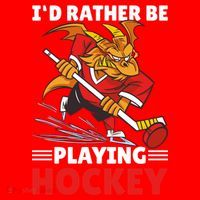 I'd Rather Be Playing Hockey With A Dragon For Hockey Great Gift Santa Hat thumb 1