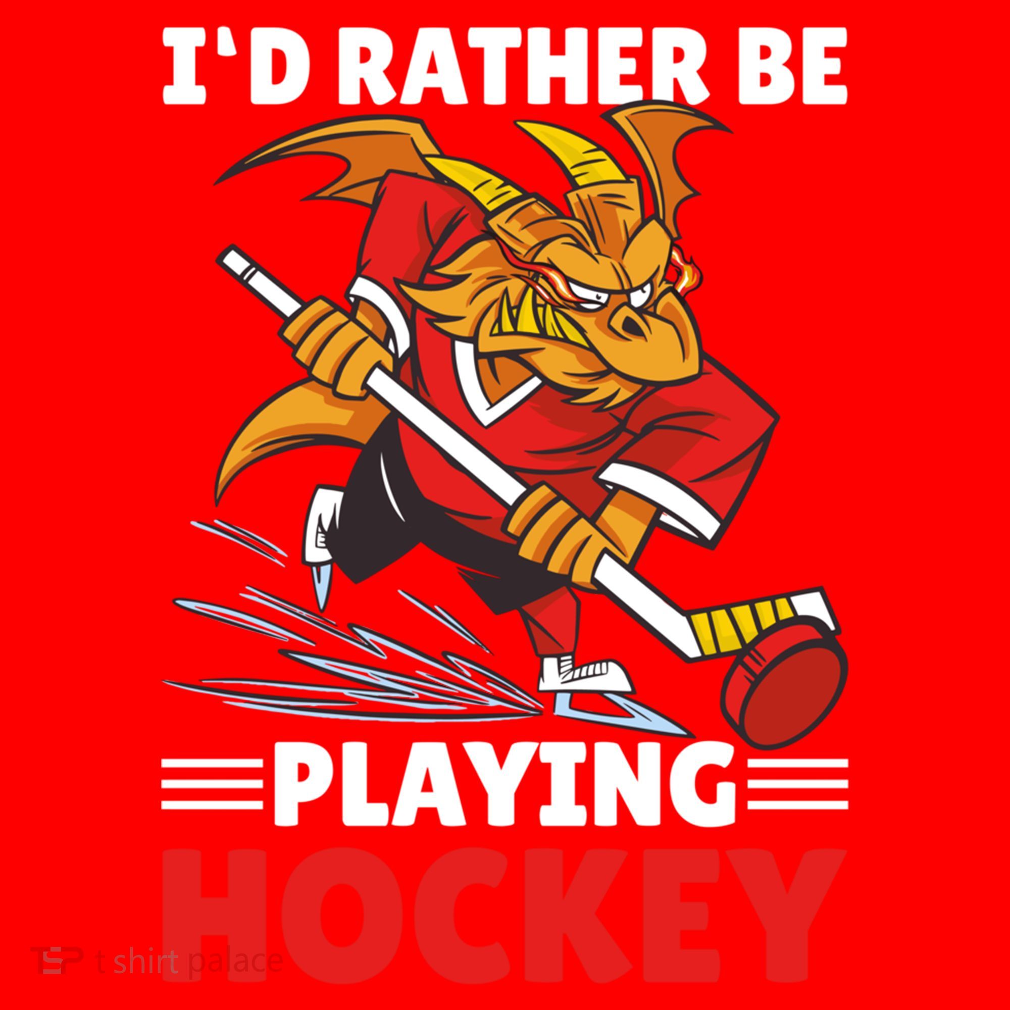 I'd Rather Be Playing Hockey With A Dragon For Hockey Great Gift Santa Hat