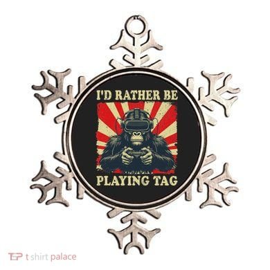 ID Rather Be Playing Tag Gorilla Monke Tag Gorilla Vr Gamer Ornament