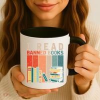 I Read Banned Books Reader Bookworm Gift Coffee Mug thumb 3