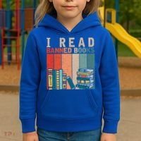 I Read Banned Books Reader Bookworm Gift Kids Hoodie thumb 3