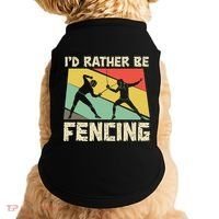 ID Rather Be Fencing Funny Sword Saber Epee Fencer Gifts Doggie Tank thumb 0