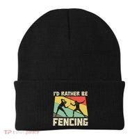 ID Rather Be Fencing Funny Sword Saber Epee Fencer Gifts Beanie thumb 0