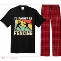 ID Rather Be Fencing Funny Sword Saber Epee Fencer Gifts Pajama Set thumb 0
