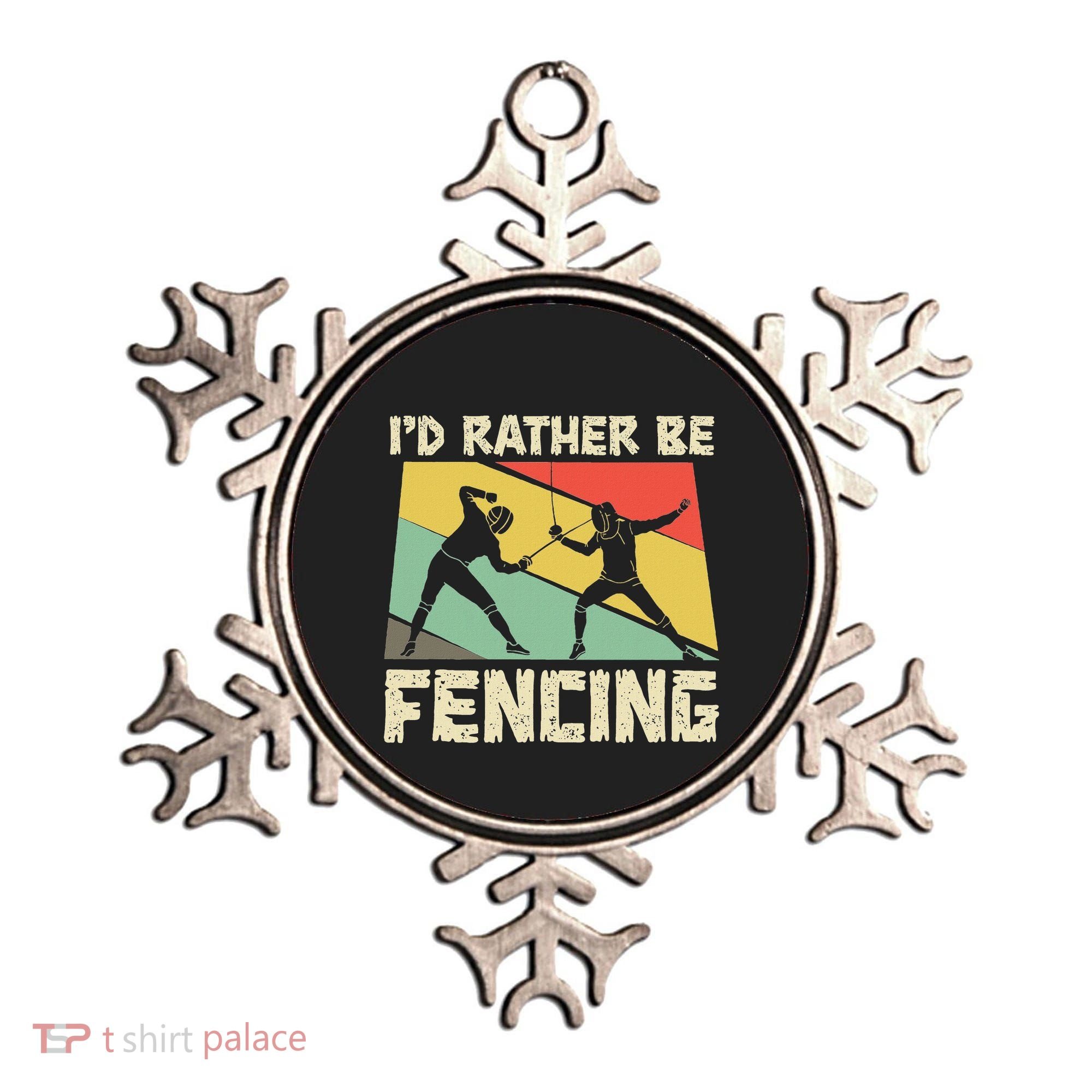 ID Rather Be Fencing Funny Sword Saber Epee Fencer Gifts Ornament