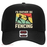 ID Rather Be Fencing Funny Sword Saber Epee Fencer Gifts Hat thumb 0