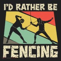 ID Rather Be Fencing Funny Sword Saber Epee Fencer Gifts Hat thumb 2