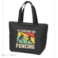 ID Rather Be Fencing Funny Sword Saber Epee Fencer Gifts Tote Bag thumb 3