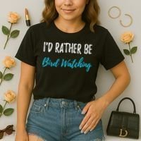 I'd Rather Be Bird Watching Funny Bird Watcher Gift Comfort Colors Boxy T-Shirt thumb 2