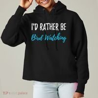 I'd Rather Be Bird Watching Funny Bird Watcher Gift Ladies Heavyweight Boxy Pullover Hoodie thumb 0