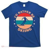 Id Rather Be Skiing Ski Skier Retro Vintage Gift T-Shirt thumb 0