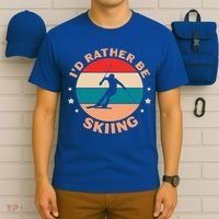 Id Rather Be Skiing Ski Skier Retro Vintage Gift T-Shirt thumb 6